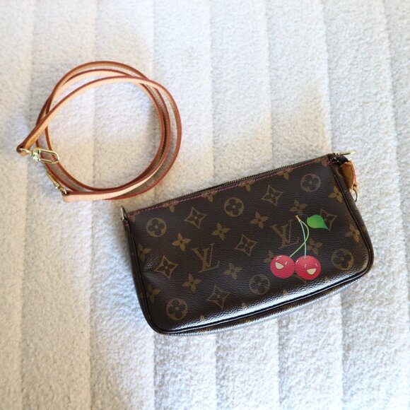 Louis Vuitton Cherry Murakami Pochette Accessories AUTHENTIC PRELOVED - Picture 1 of 16